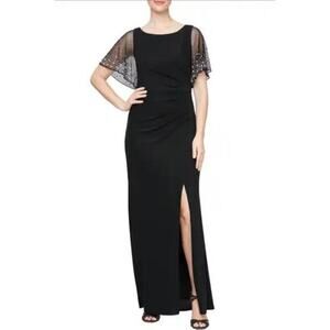 Alex Evenings long pearl sleeve evening gown size 10